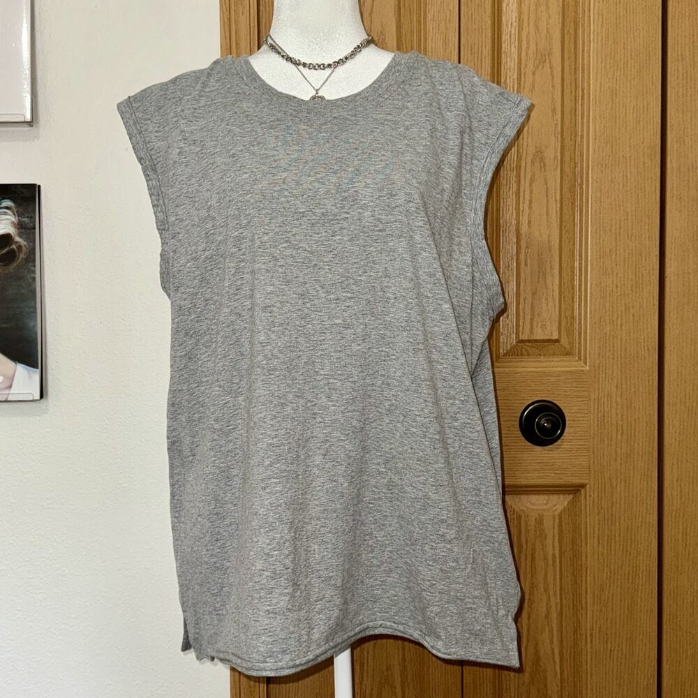 Free People FP Movement Long Sleevless Top Womens Medium Heather Gray Activewear
